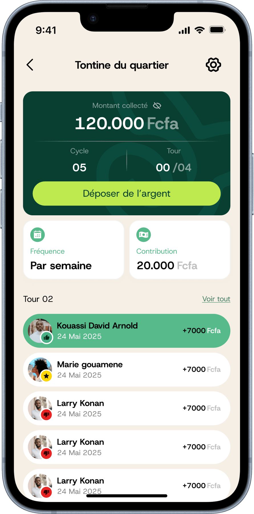 Rejoignez vos proches pour des tontines...